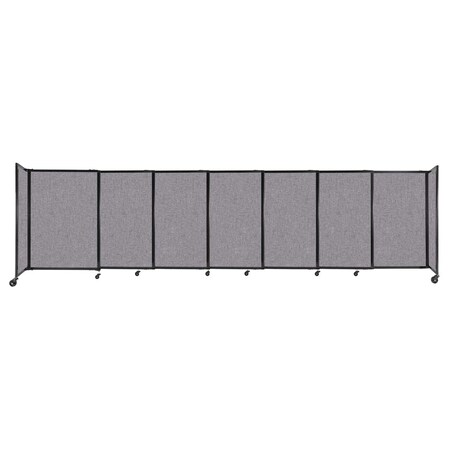 Versare StraightWall Sliding Portable Partition 15'6" x 4' Cloud Gray Fabric 1448708